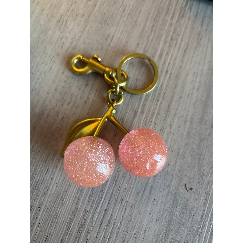 Pink Cherry Keychain Bag Charm